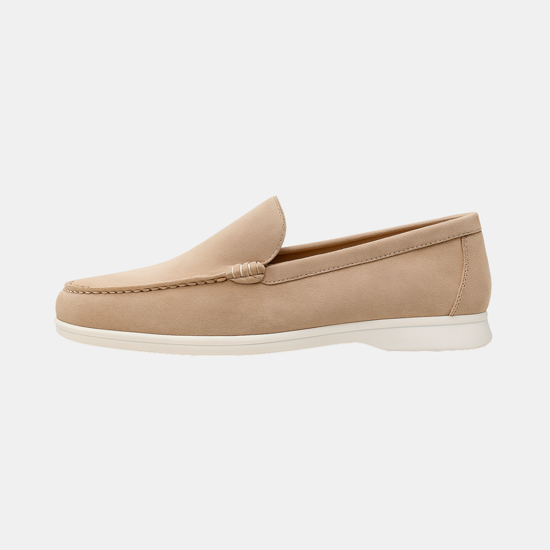Casual Suéde Look Heren Loafers Met Witte Zool