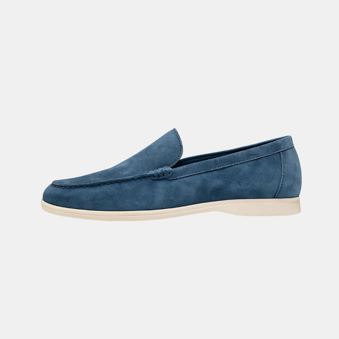 Casual Suéde Look Heren Loafers Met Witte Zool
