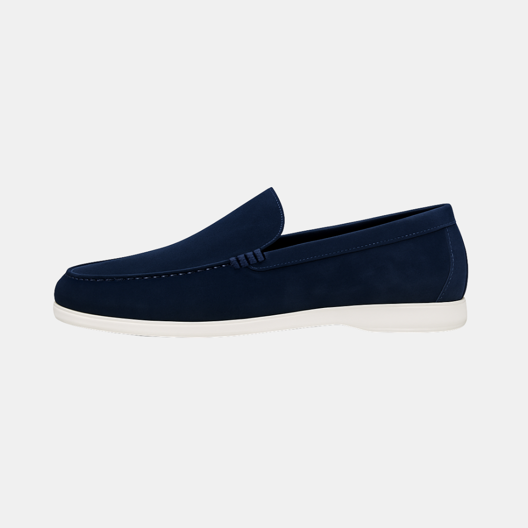 Casual Suéde Look Heren Loafers Met Witte Zool