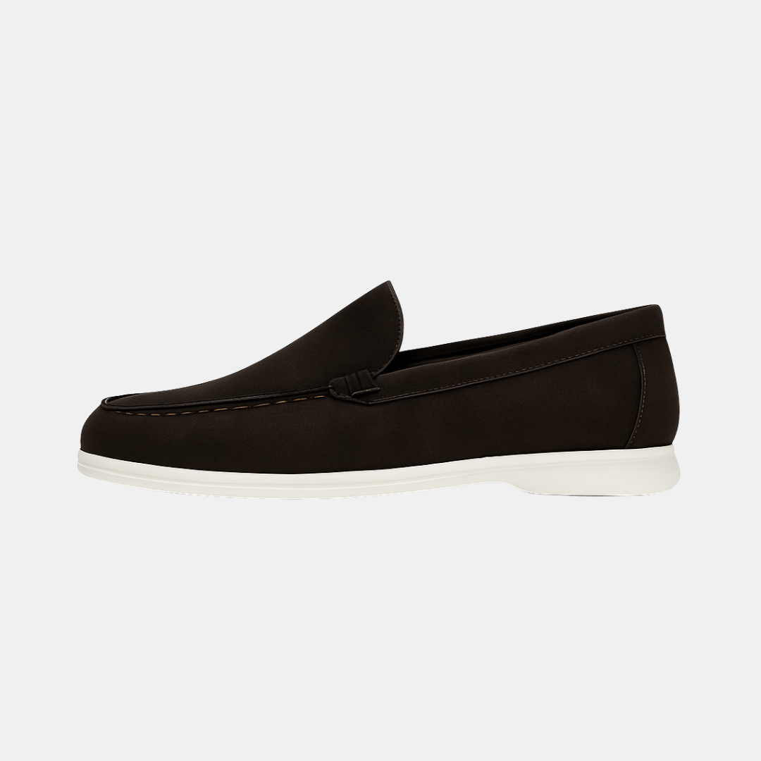 Casual Suéde Look Heren Loafers Met Witte Zool