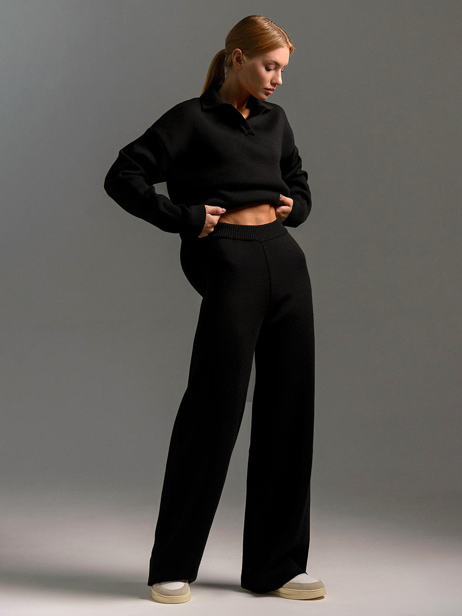 Dames Loungewear Set Met Gebreide Oversized Trui En Broek