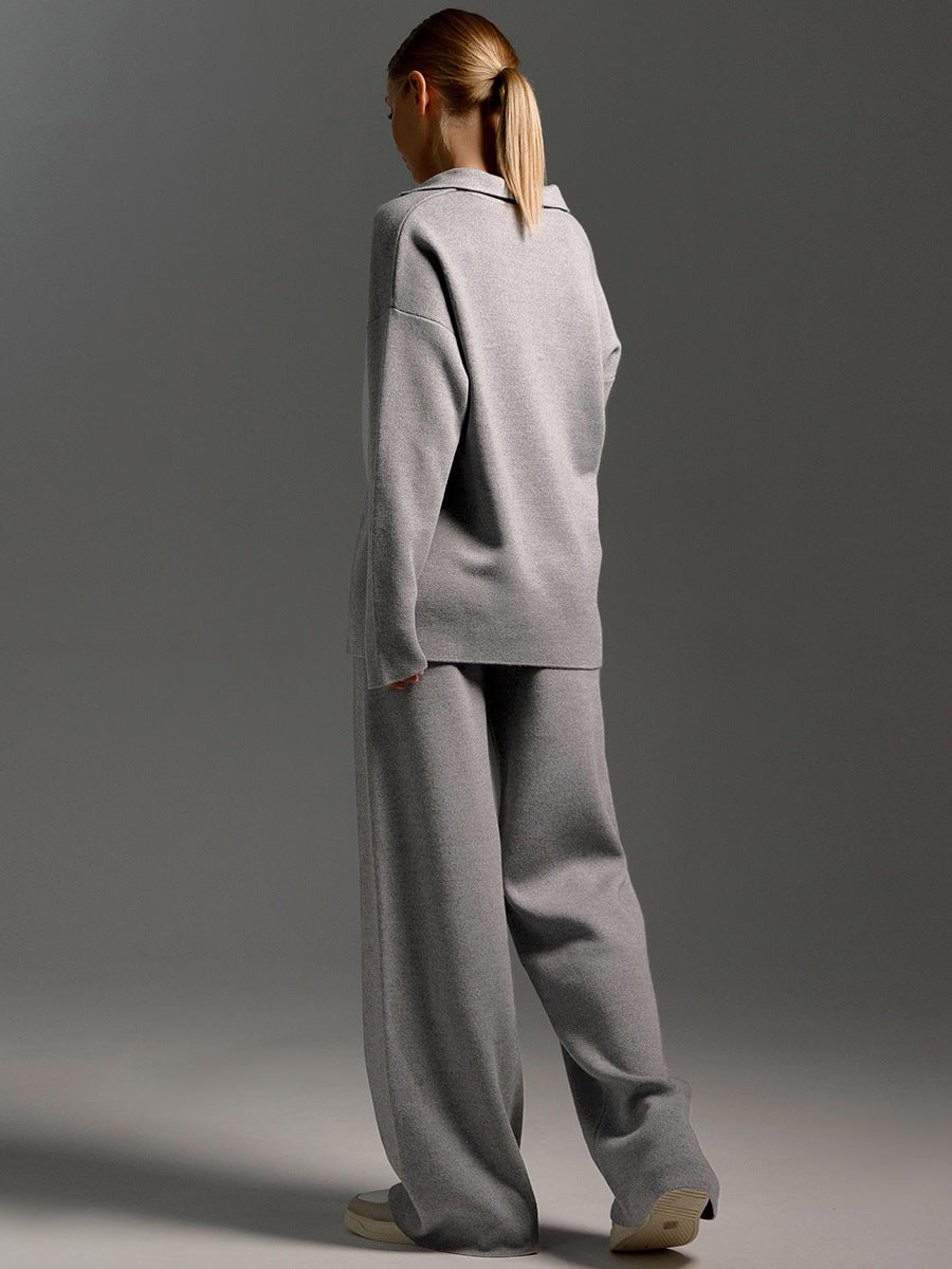 Dames Loungewear Set Met Gebreide Oversized Trui En Broek