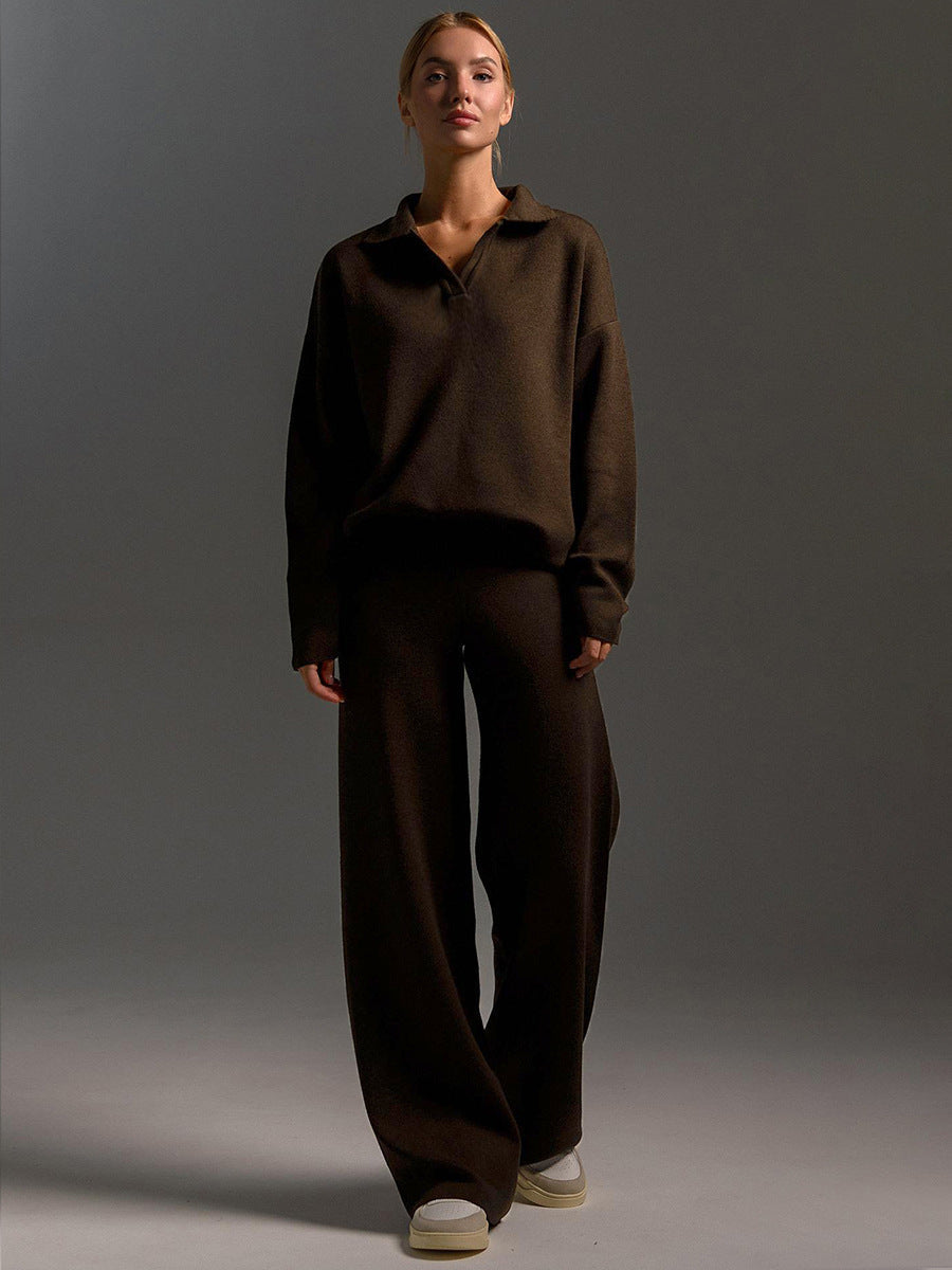 Dames Loungewear Set Met Gebreide Oversized Trui En Broek