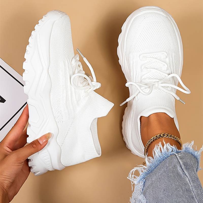 Elida chunky dames sneakers met sokdesign