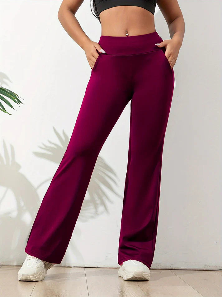 Francine dames flared broek met hoge taille