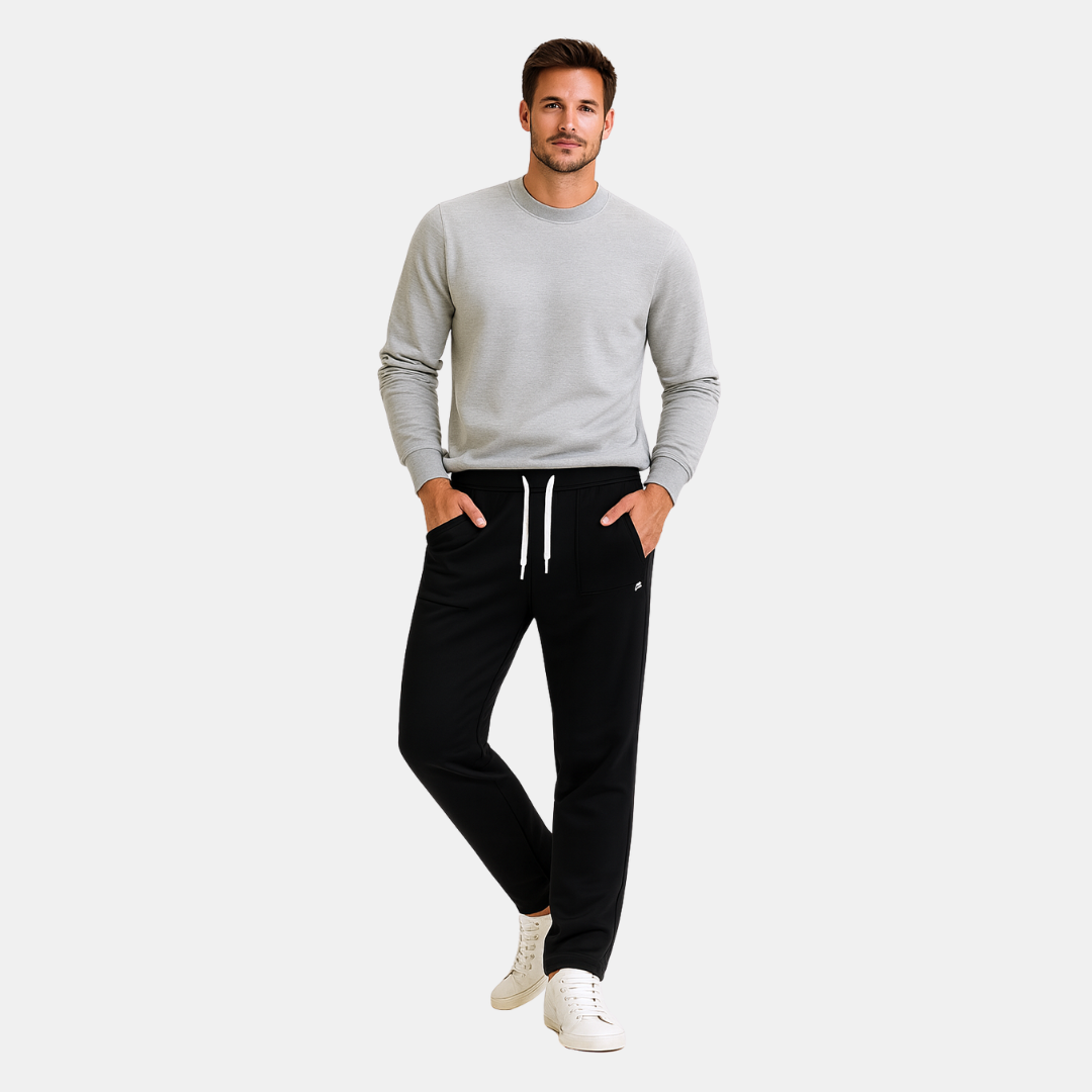 Heren Broek Met Trekkoord En Rechte Pasvorm