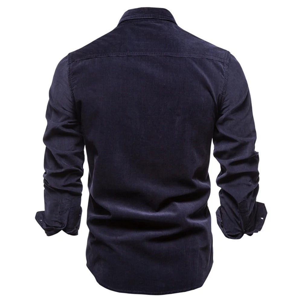 Heren Corduroy Overhemd Met Lange Mouwen