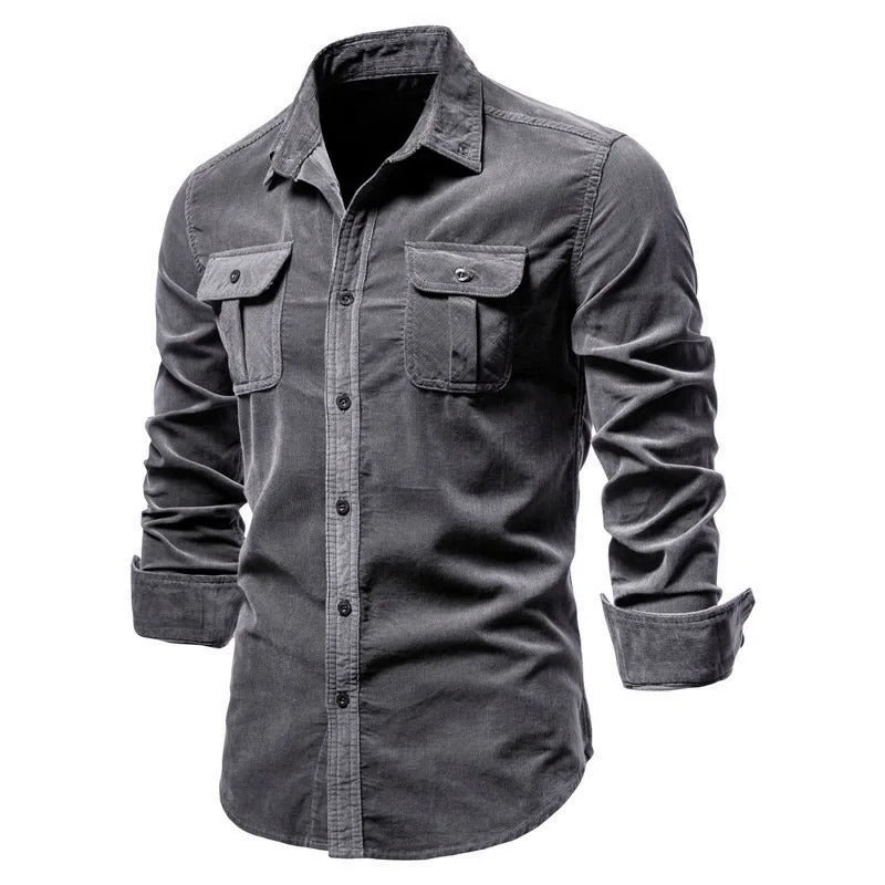Heren Corduroy Overhemd Met Lange Mouwen