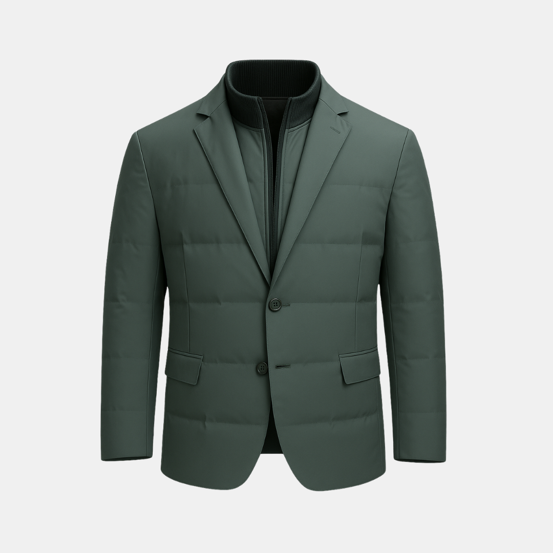 Heren Gewatteerde Blazerjas Met Twee Knopen