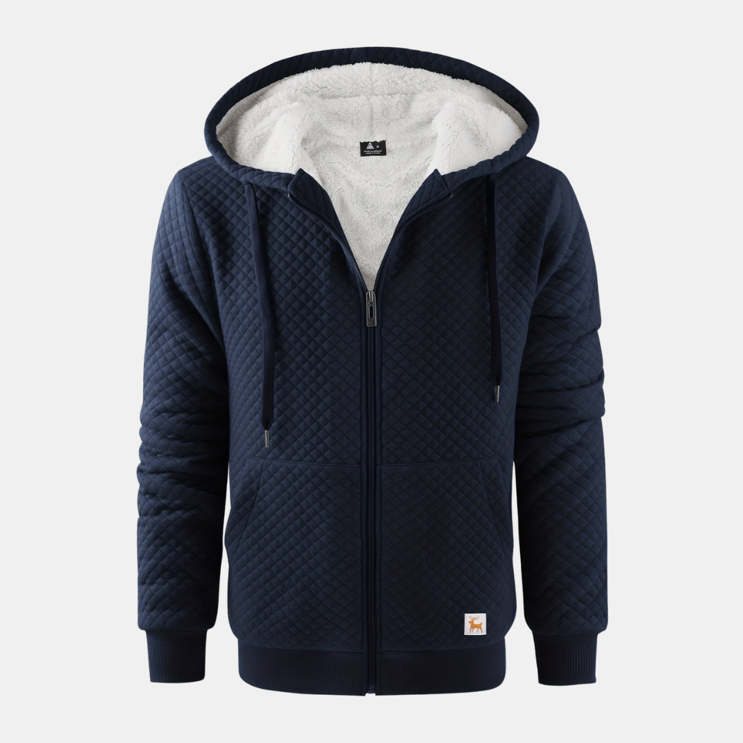 Heren Hoodie Met Rits En Warme Fleece Voering