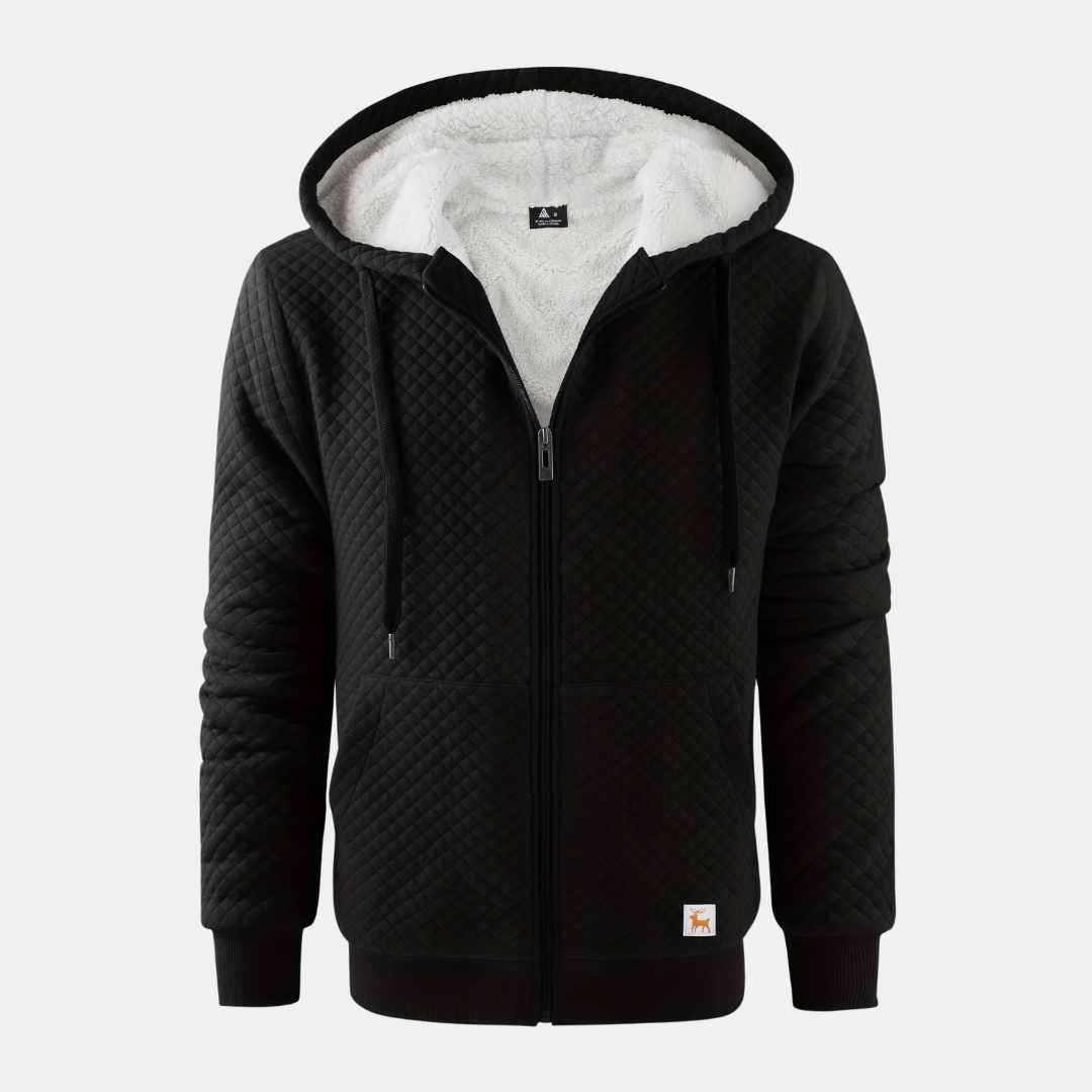 Heren Hoodie Met Rits En Warme Fleece Voering
