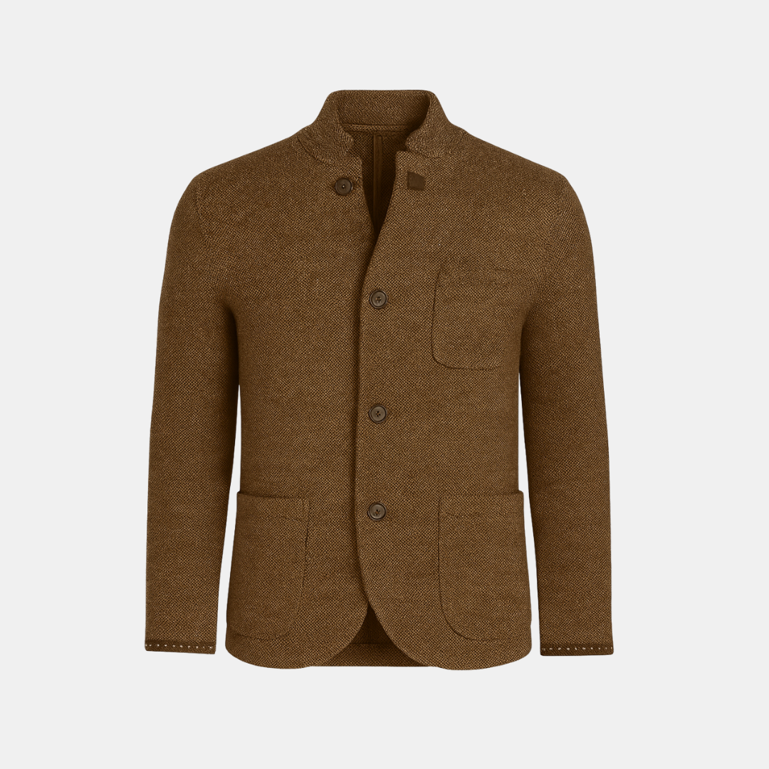 Heren Jas Met Opstaande Kraag En Knoopsluiting In Slim Fit