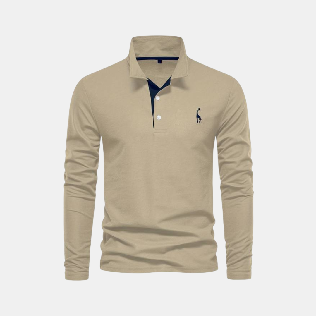 Heren Lange Mouw Polo Met Geborduurd Detail