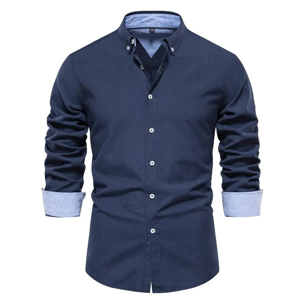 Heren Overhemd Slim Fit Met Lange Mouwen