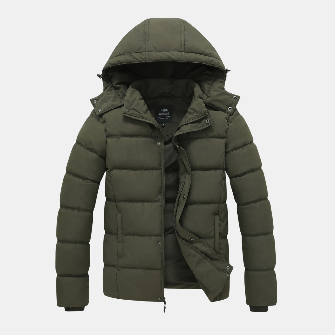 Heren Puffer Jas Met Capuchon En Ritssluiting