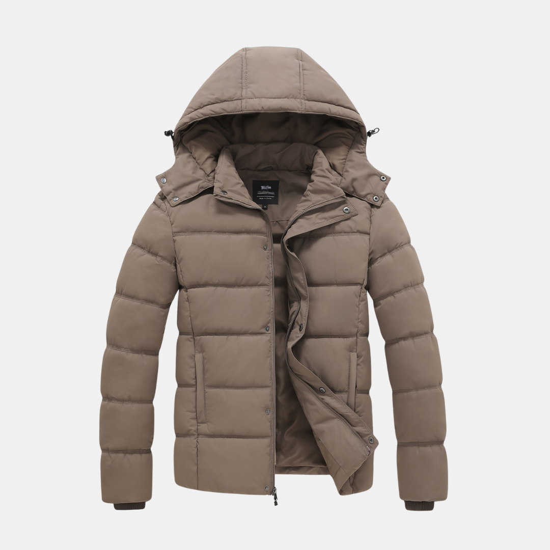 Heren Puffer Jas Met Capuchon En Ritssluiting