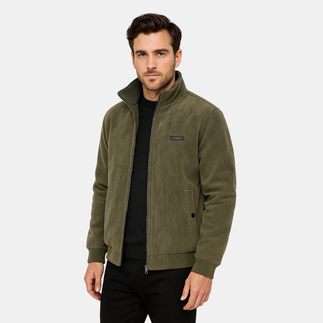 Heren Ribcord Bomberjack Met Rits En Comfortabele Pasvorm