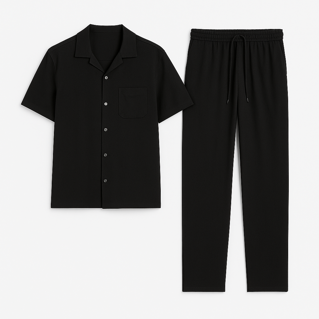 Heren Set Met Korte Mouwen En Rechte Broek