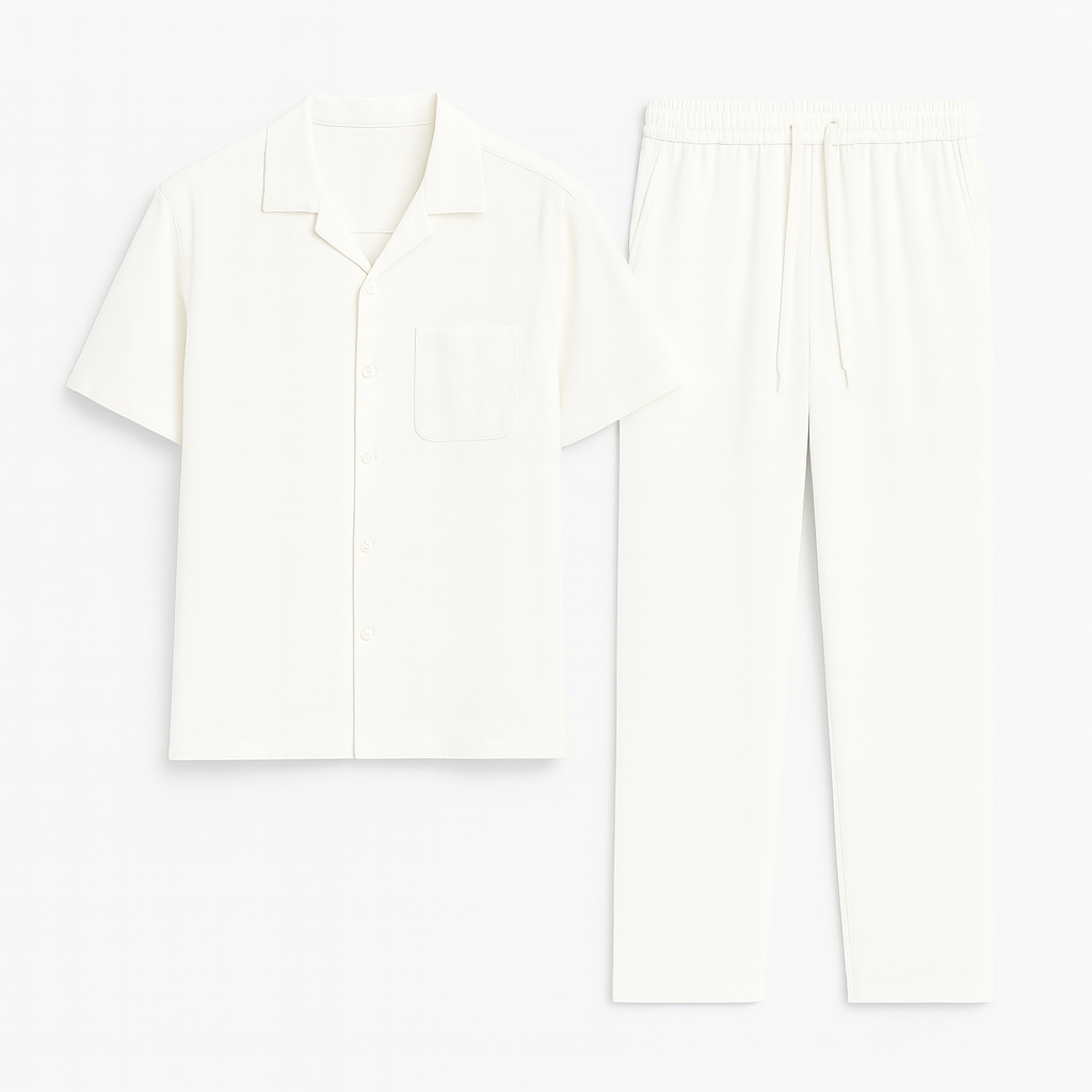 Heren Set Met Korte Mouwen En Rechte Broek