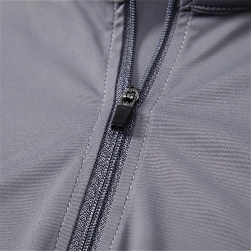 Heren Sportshirt Met Lange Mouwen En Halve Rits