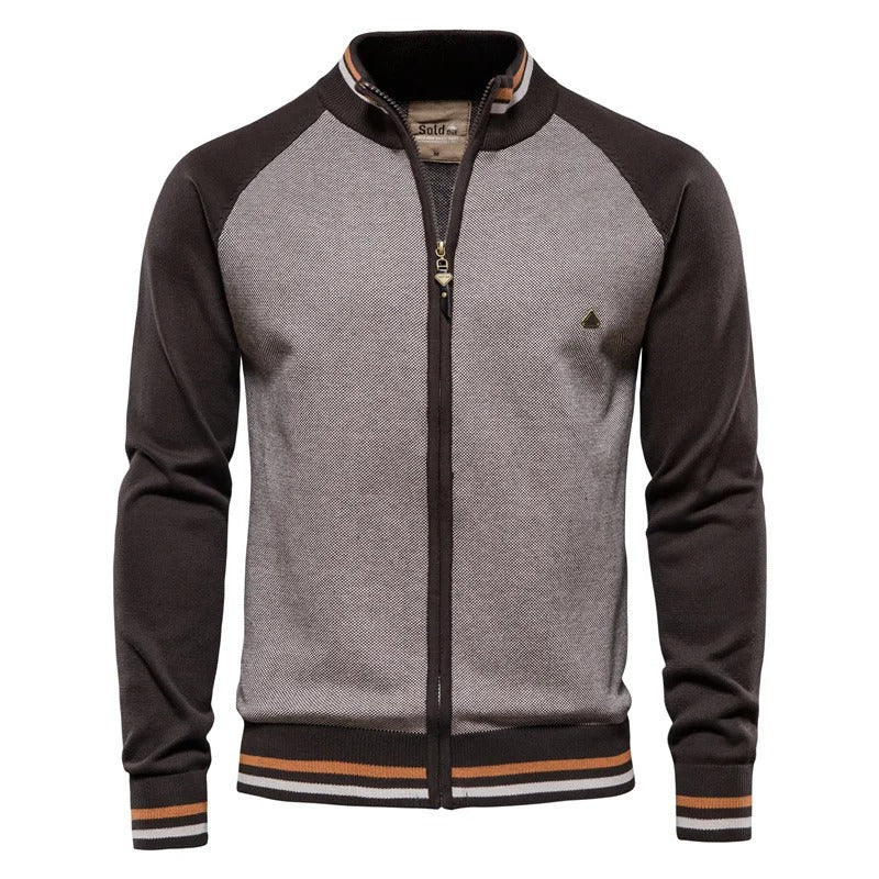 Heren Vest Met Rits En Contrasterende Mouwen