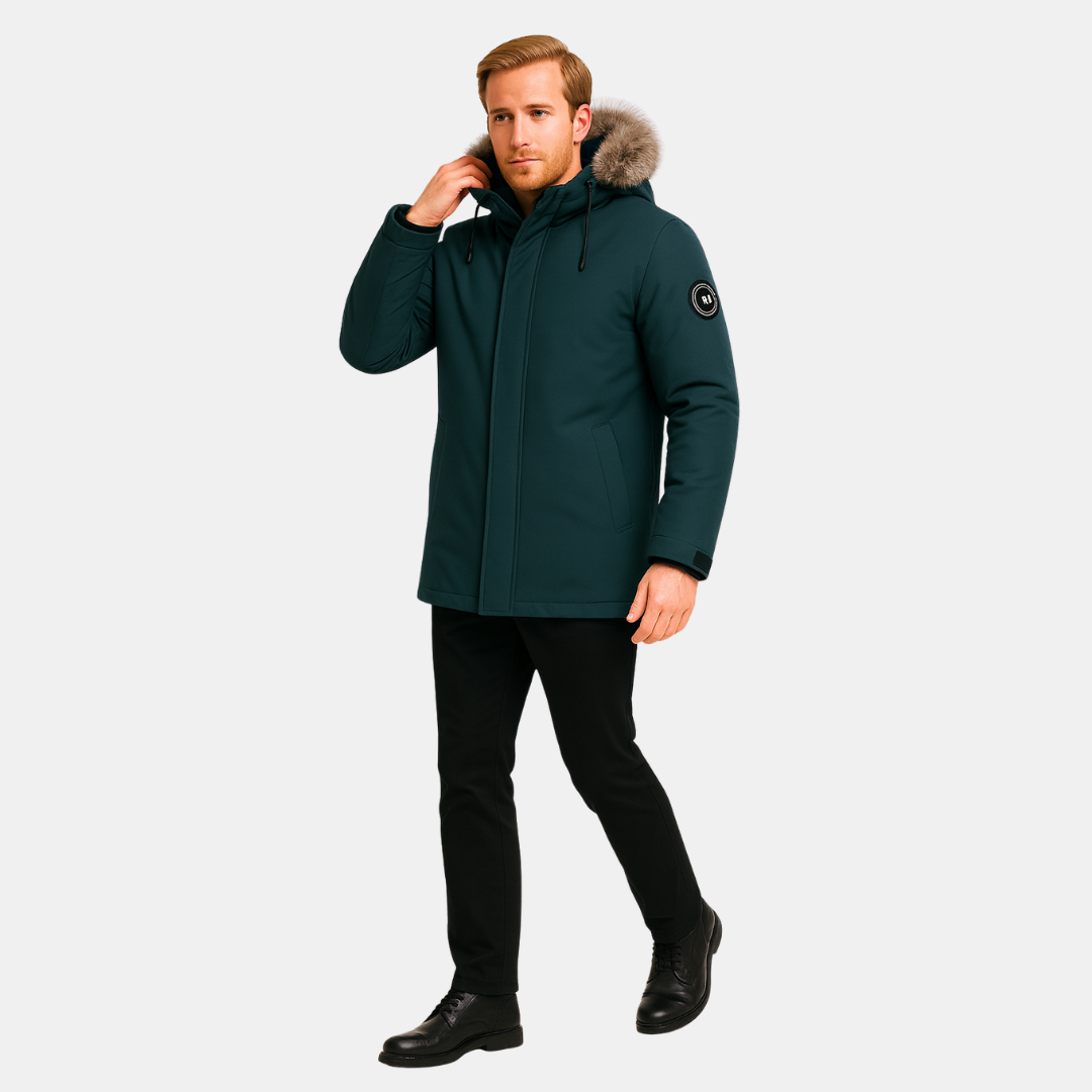 Heren Winterparka Met Warme Voering En Capuchon