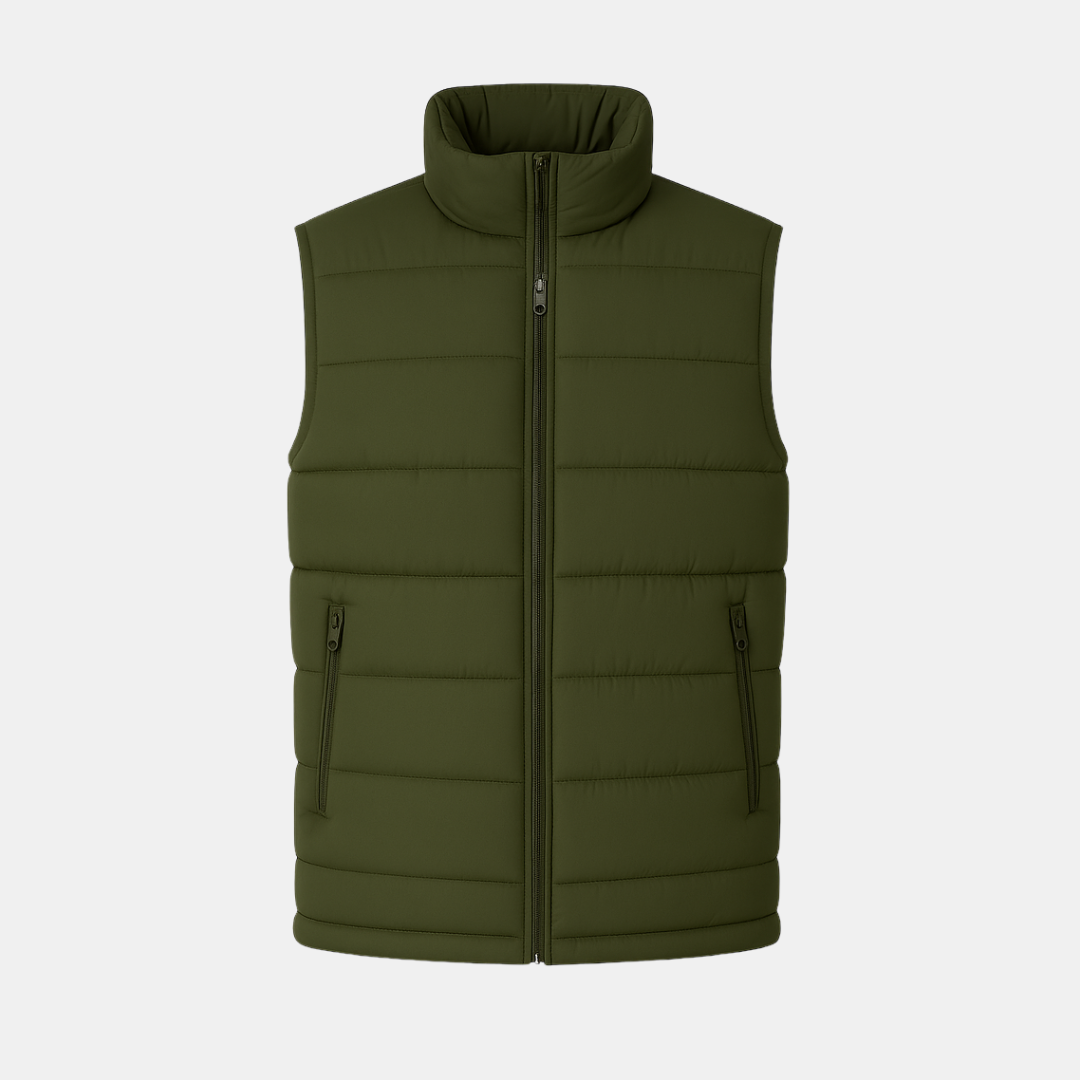Heren Gewatteerde Bodywarmer Met Ritssluiting