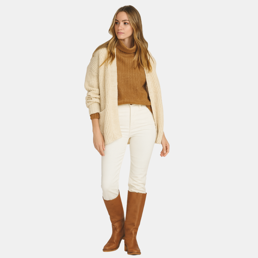 Hoge Dames Laarzen Met Leren Look