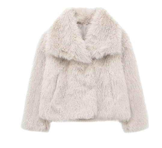 Isabelle Korte dames jas met zachte bontlook