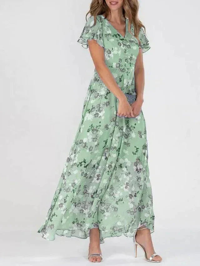 Jazmin maxi dames jurk met bloemenprint