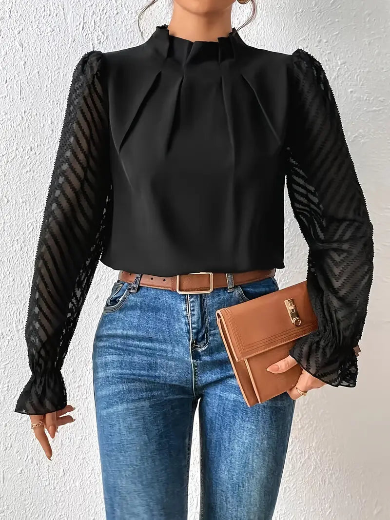Jolene Dames blouse met hoge hals