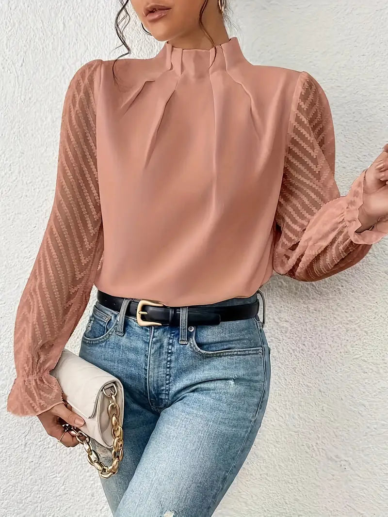 Jolene Dames blouse met hoge hals