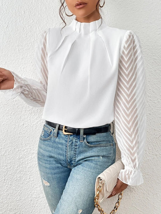 Jolene Dames blouse met hoge hals