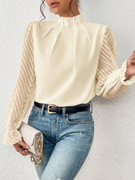 Jolene Dames blouse met hoge hals