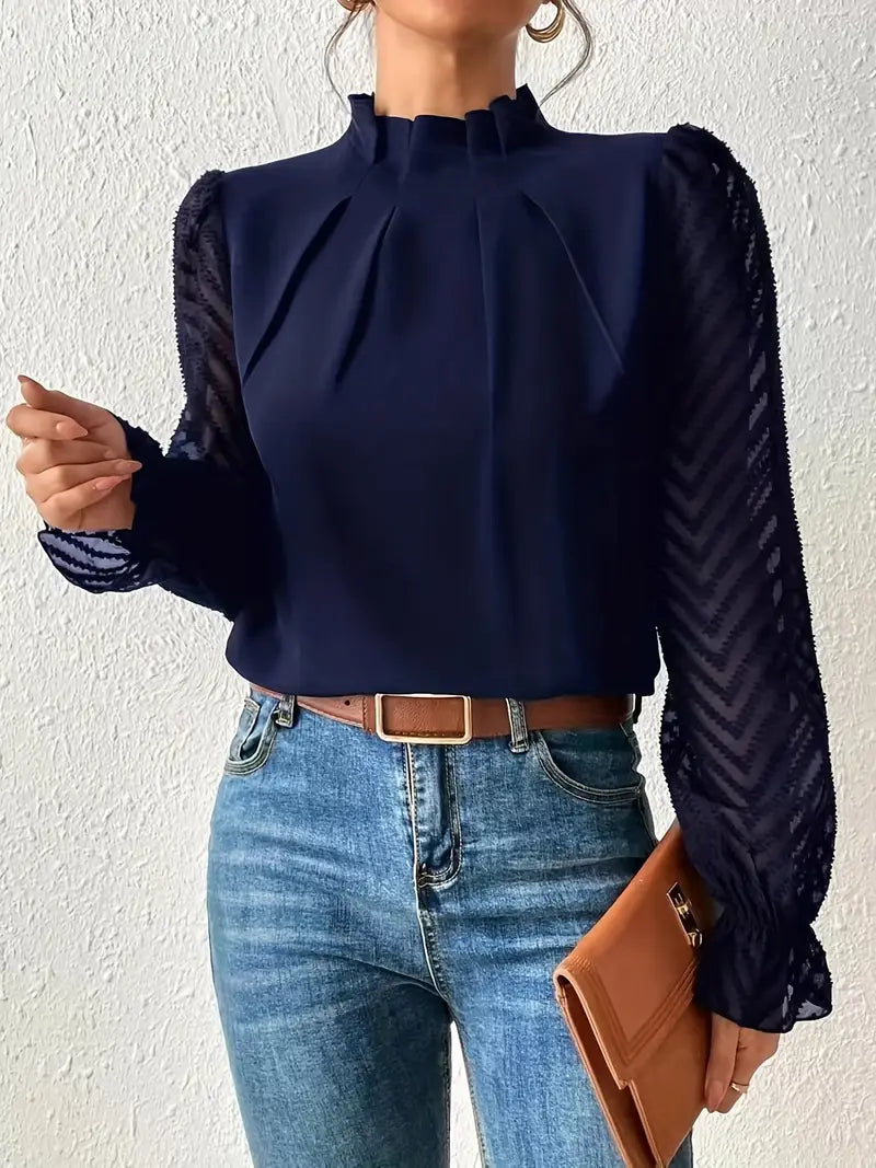 Jolene Dames blouse met hoge hals