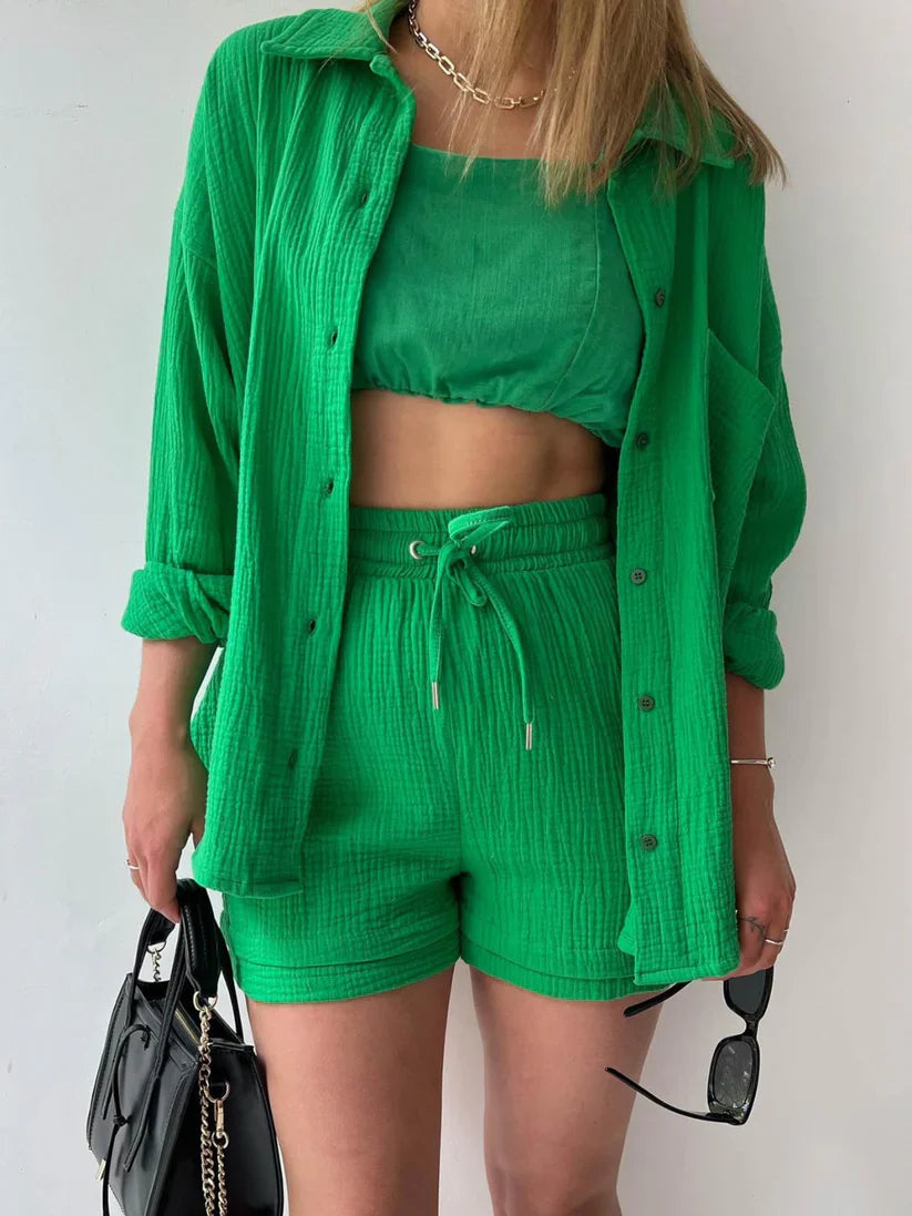Kaylin Dames twee-delige set met blouse en shorts