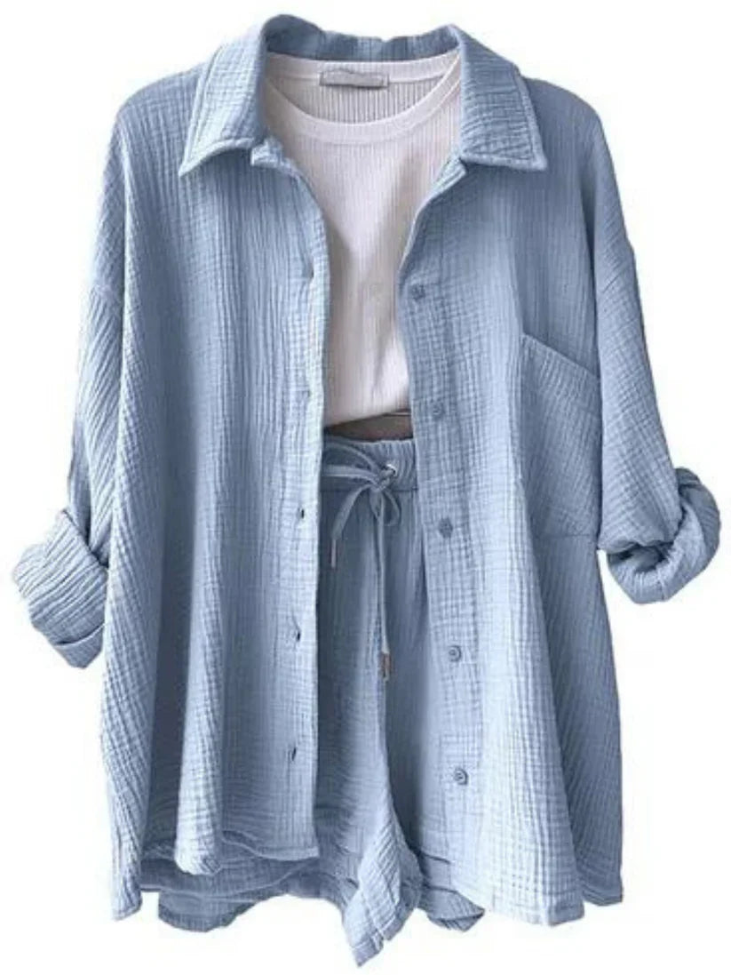 Kaylin Dames twee-delige set met blouse en shorts