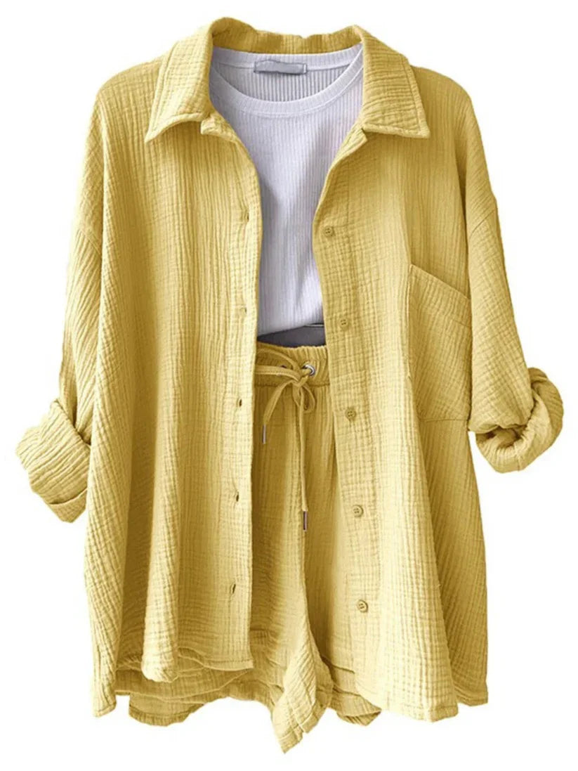 Kaylin Dames twee-delige set met blouse en shorts
