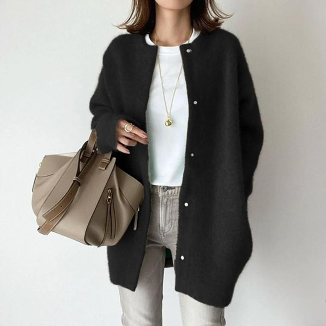 Kenzi Dames vest met ronde hals en knoopsluiting