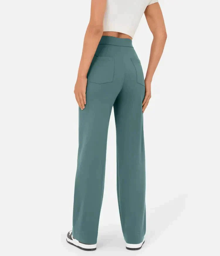 Lisa dames wide leg broek met knopen