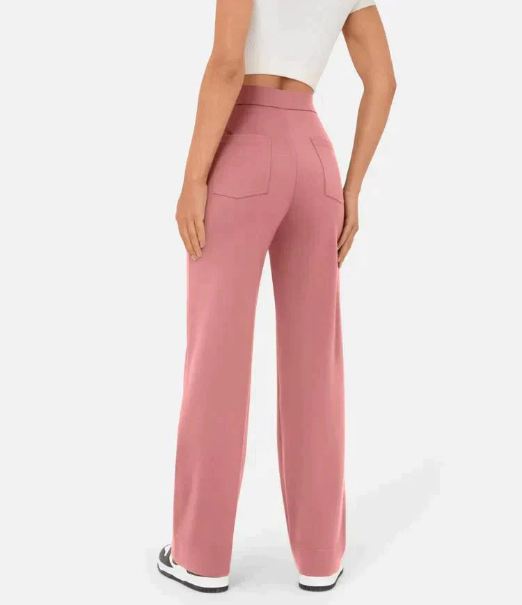 Lisa dames wide leg broek met knopen