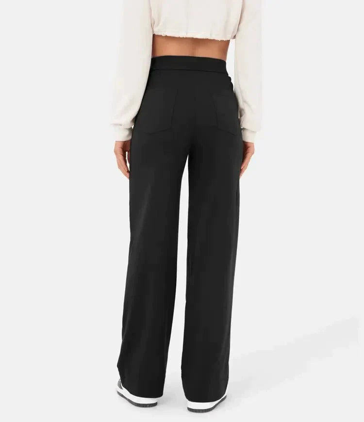 Lisa dames wide leg broek met knopen