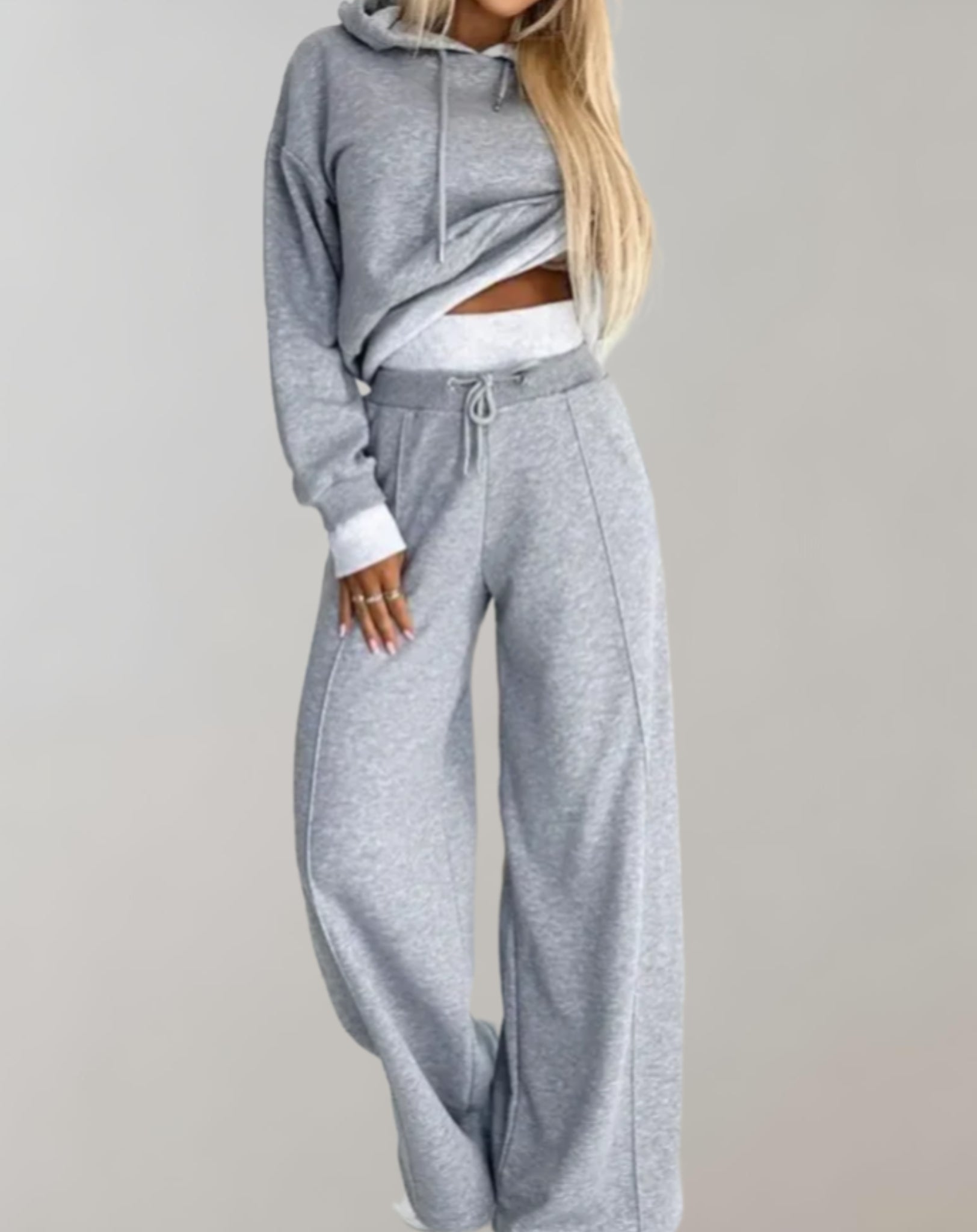 Liz Twee-delige dames loungeset met cropped hoodie en broek