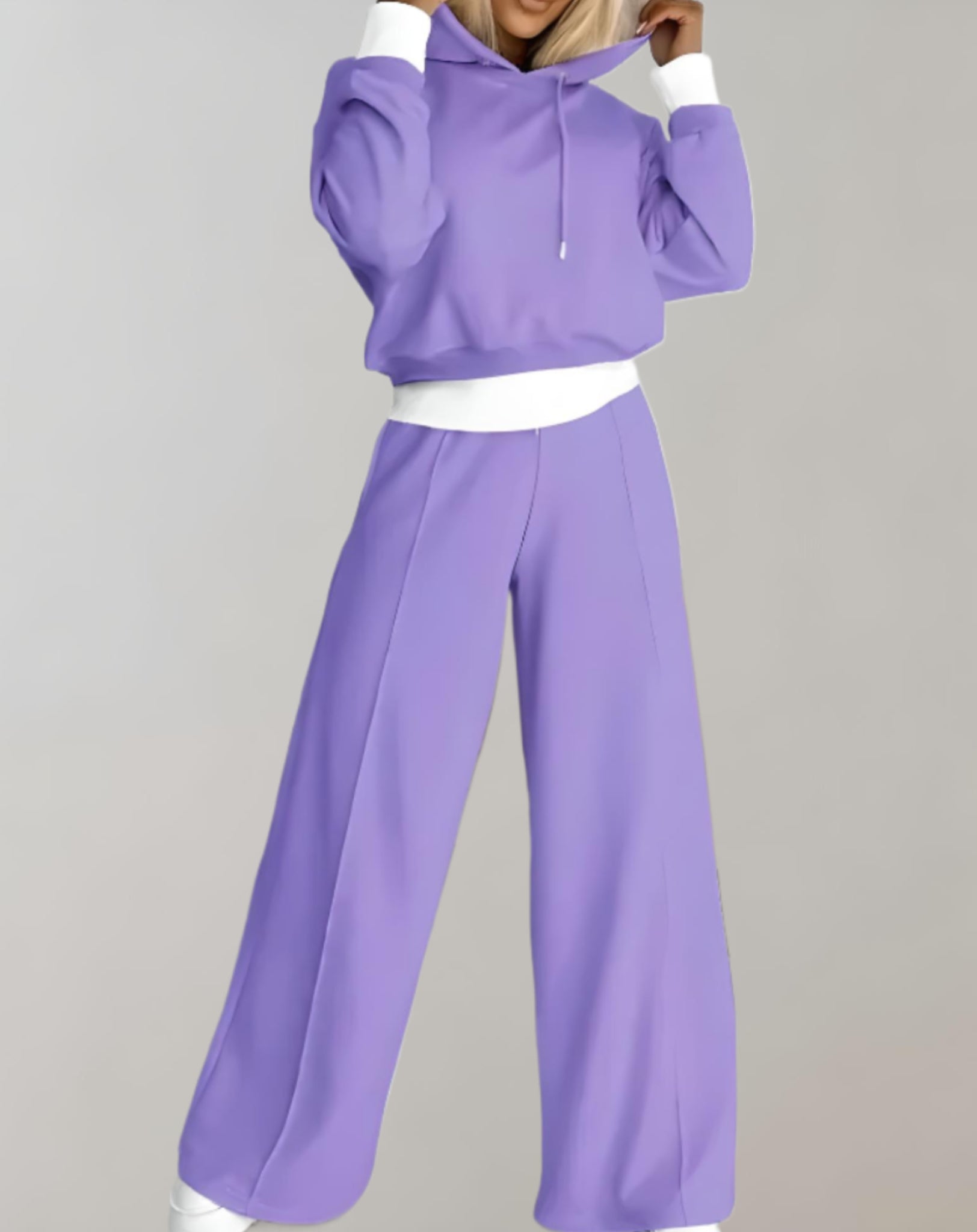 Liz Twee-delige dames loungeset met cropped hoodie en broek