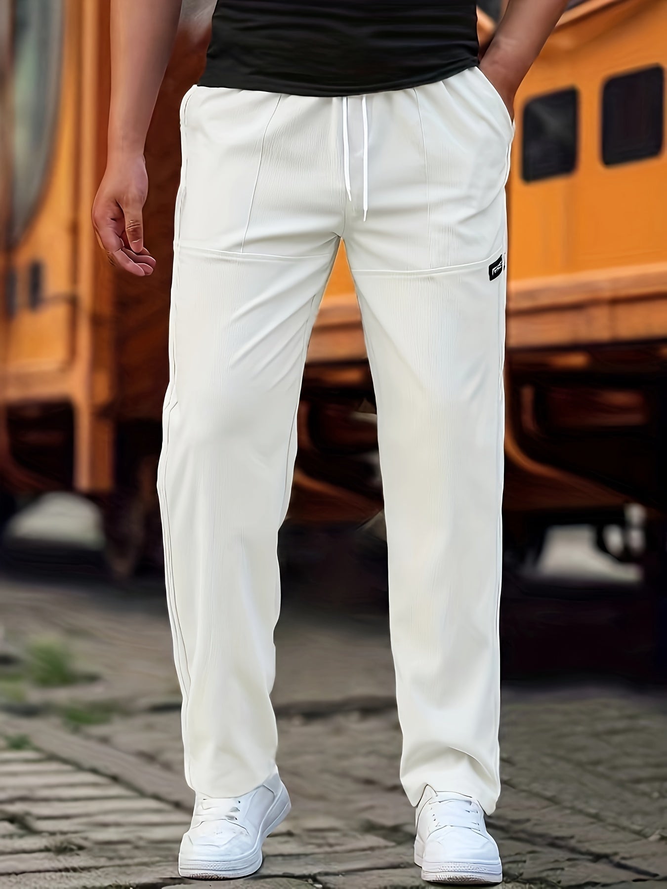 Lucas comfortabele oversized heren broek met trekkoord