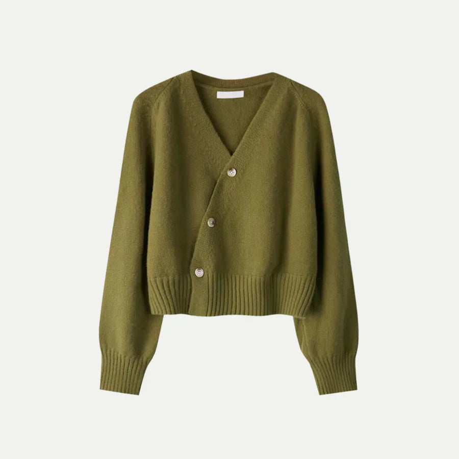 Maddie Dames vest met knopen en V-hals