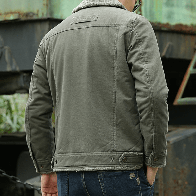 Mark Heren Jas Met Fleece Kraag En Knopen