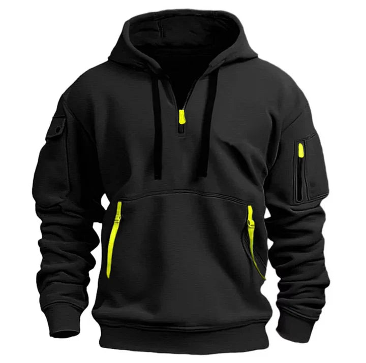 Nigel Heren hoodie met ritsdetails en zakken