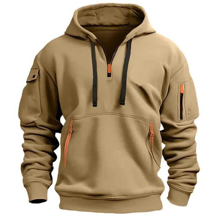 Nigel Heren hoodie met ritsdetails en zakken