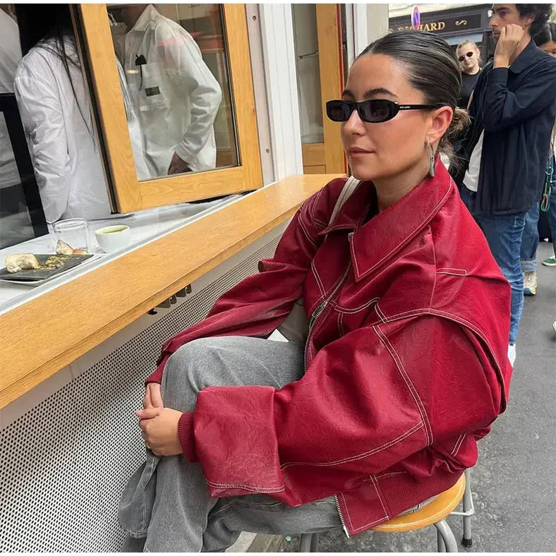 Oversized Leren Look Jas Voor Dames Met Trendy Look